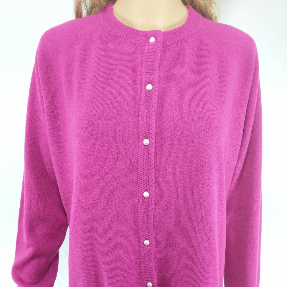 Karen Scott NWT Large Pink Cardigan Sweater
